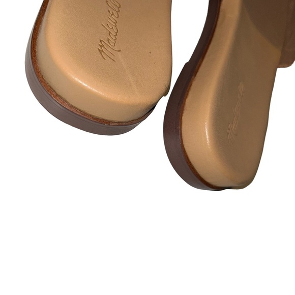 Madewell The Louisa Slide Sandal in Woven Leather tan caramel shoes 9.5 - Picture 4 of 4